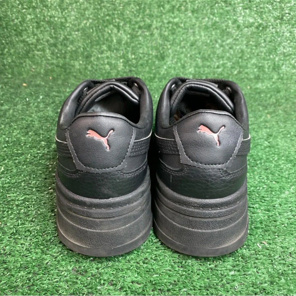 Puma Mayze Platform Womens Size 10 Black Leather Athletic Walking Shoes Sneakers